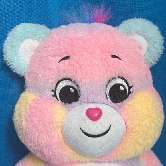CARE BEARS TOGETHERNESS TIE - DYE RAINBOW PLUSH BEAR / BASIC FUN STUFFED ANIMAL - Picture 5 of 16